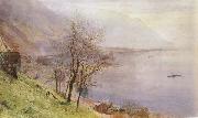 John William Inchbold Vew above MOntreux (mk46) Spain oil painting artist